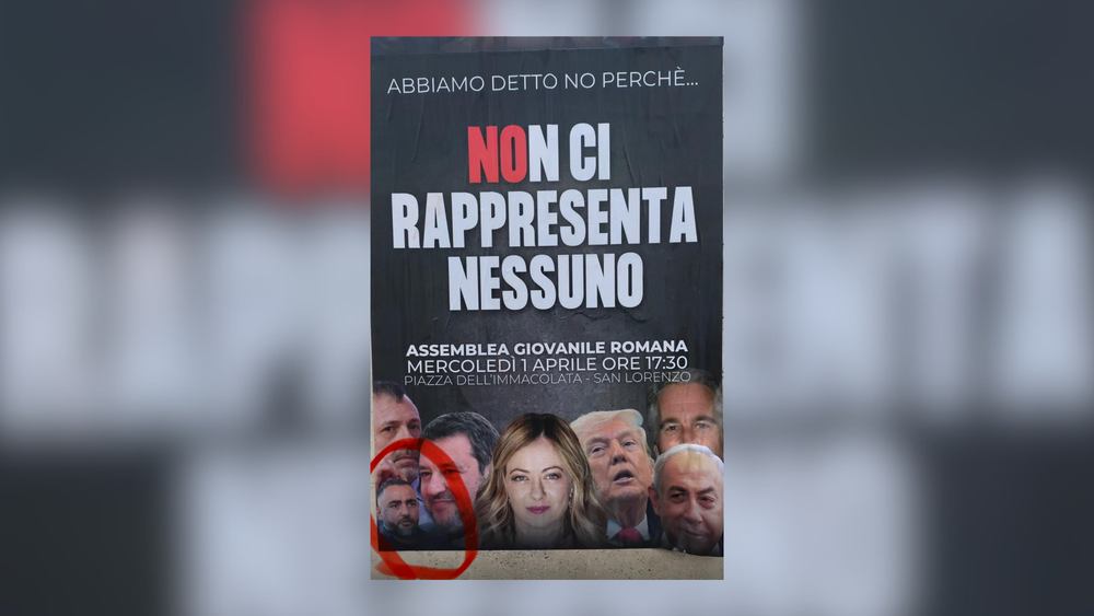 Manifesti shock a Roma: Zossolo tra Meloni e Trump. La replica: "Accostamento senza logica"