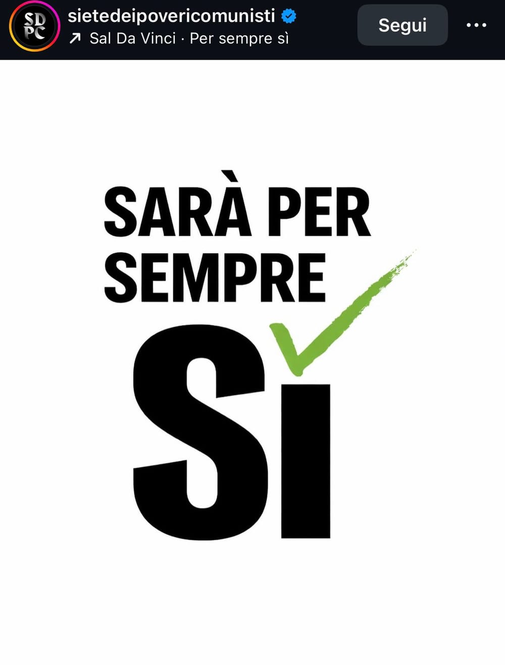 Sanremo, la canzone di Sal Da Vinci diventa un meme per il referendum: “Sarà per sempre sì”