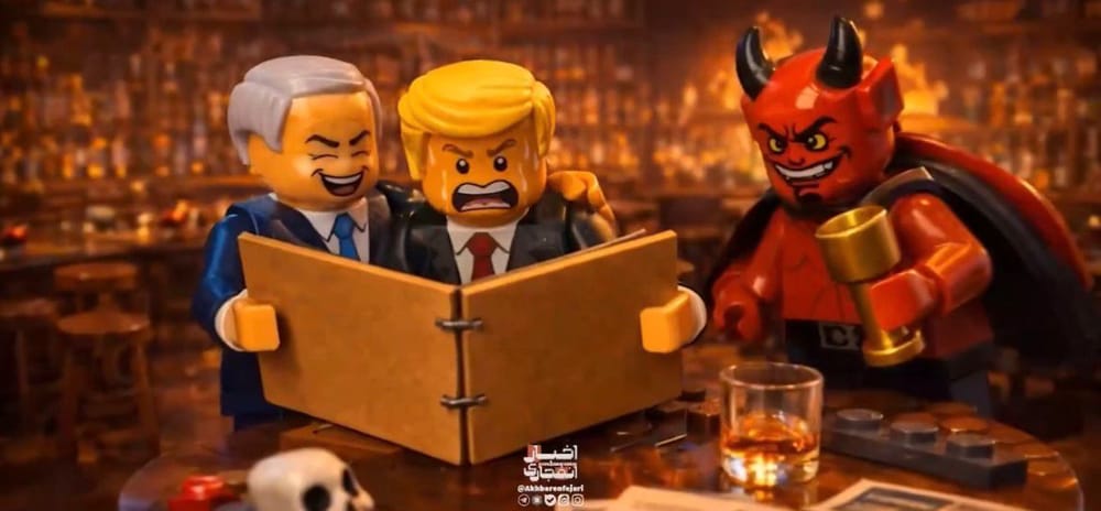 Trump, Netanyahu e il Diavolo in stile Lego: la propaganda iraniana diventa virale
