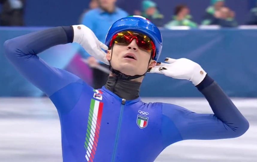 L’importante è vincere, non partecipare.  Complimenti a Sighel, dello short track, per la vittoria. E l’esultanza