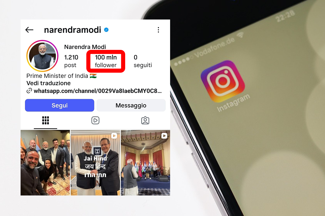 Social, Modi domina Instagram: 100 milioni di follower. La classifica