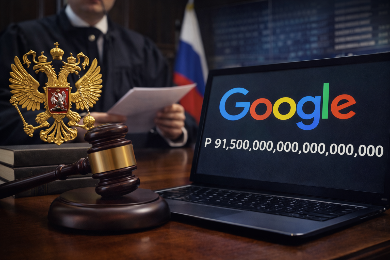 Russia, dalla Corte Suprema maxi multa a Google: 91,5 quintilioni di rubli