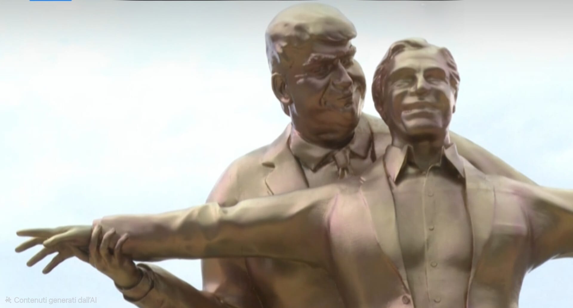Washington, al National Mall spunta la statua di Trump ed Epstein in stile Titanic
