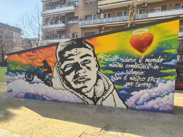 Magliana non dimentica: un murale per Damiano, l’eroe che continua a far sorridere il quartiere