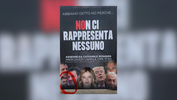 Manifesti shock a Roma: Zossolo tra Meloni e Trump. La replica: "Accostamento senza logica"