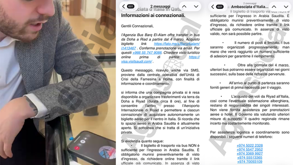 Italiani bloccati a Doha, bus privati verso Riyad: rientro a spese proprie